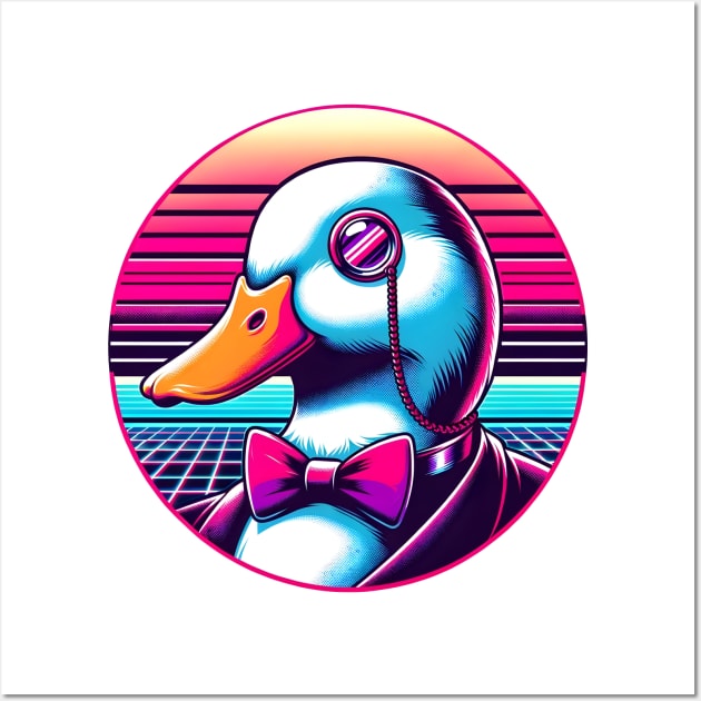 Neon Nightlife - Vaporwave Dapper Duck Wall Art by The Tee Bizarre